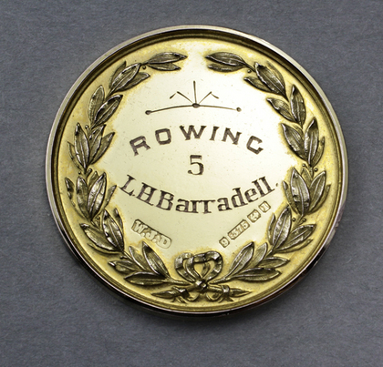 Gold HMS Conway Rowing Medallion - Commander L H Barradell - The Parker Prize